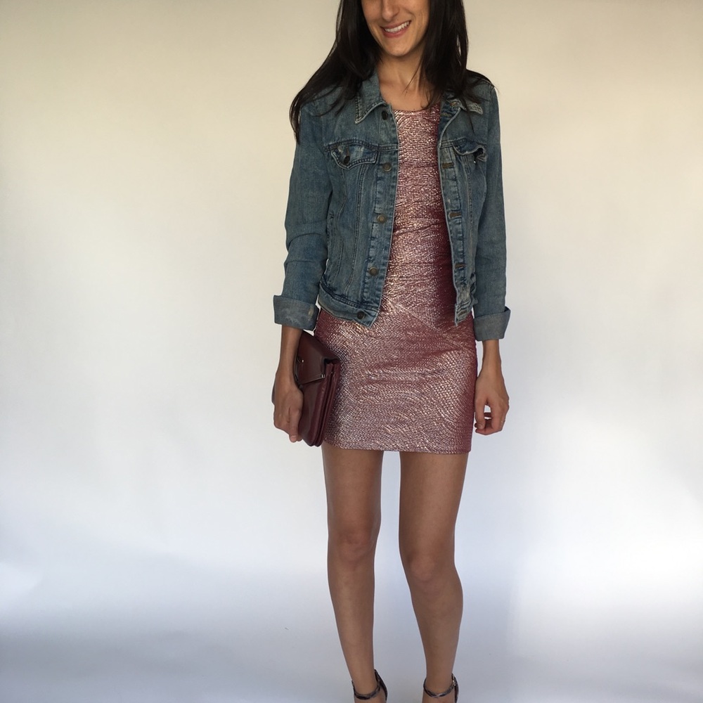 Free People Shimmery Metallic bodycon Mini
